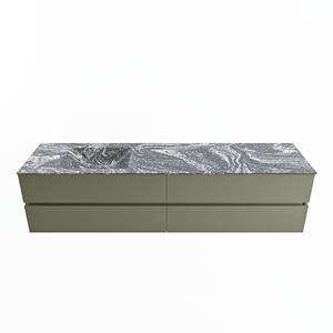 Mondiaz Vica Dlux badmeubel 200cm Army - Cloud wastafel Lava links - met 1 kraangat