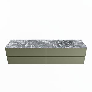 Mondiaz Vica Dlux badmeubel 200cm Army - Cloud wastafel Lava rechts - zonder kraangat