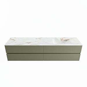 Mondiaz Vica Dlux badmeubel 200cm Army - Cloud wastafel Frappe rechts - met 1 kraangat