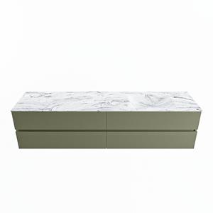 Mondiaz Vica Dlux badmeubel 200cm Army - Cloud wastafel Glace rechts - met 1 kraangat