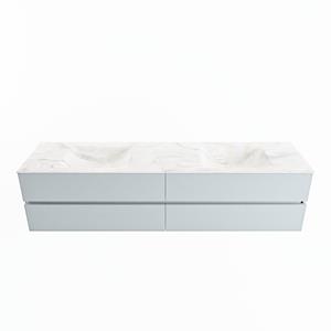 Mondiaz Vica Dlux badmeubel 200cm Clay - Cloud wastafel Ostra dubbel - met 2 kraangaten