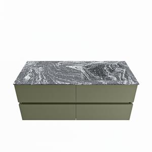 Mondiaz Vica Dlux badmeubel 120cm Army - Cloud wastafel Lava rechts - zonder kraangat