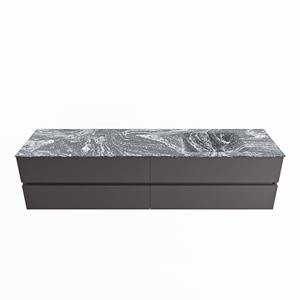 Mondiaz Vica Dlux badmeubel 200cm Dark grey - Cloud wastafel Lava rechts - met 1 kraangat