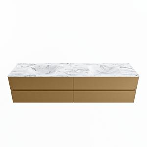 Mondiaz Vica Dlux badmeubel 200cm Oro - Cloud wastafel Glace dubbel - met 2 kraangaten