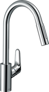 Hansgrohe Focus M41 Einhebel-Küchenarmatur, mit ausziehbarem Auslauf und EcoSmart, 31833000,