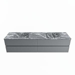 Mondiaz Vica Dlux badmeubel 200cm Plata - Cloud wastafel Lava dubbel - zonder kraangat