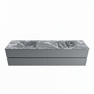 Mondiaz Vica Dlux badmeubel 200cm Plata - Cloud wastafel Lava dubbel - met 2 kraangaten