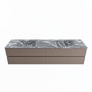 Mondiaz Vica Dlux badmeubel 200cm Smoke - Cloud wastafel Lava dubbel - zonder kraangat