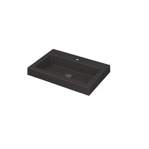 Ink Dock Wastafel Quartz met 1 kraangat - Quartz zwart - 60x40 cm