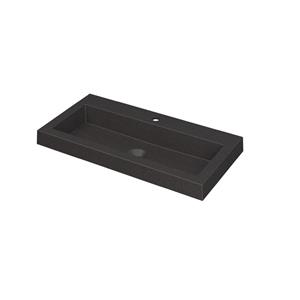 Ink Dock Wastafel Quartz met 1 kraangat - Quartz zwart - 80x40 cm