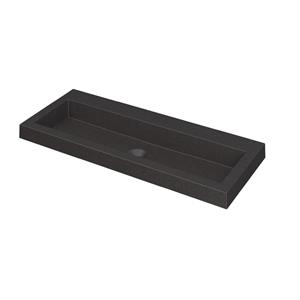 Ink Dock Wastafel Quartz zonder kraangat - Quartz zwart - 100x40 cm