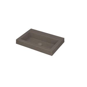 Ink Dock Wastafel Quartz zonder kraangat - Quartz beton - 60x40 cm