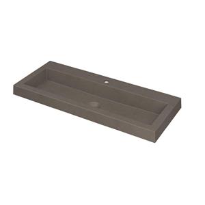 Ink Dock Wastafel Quartz met 1 kraangat - Quartz beton - 100x40 cm