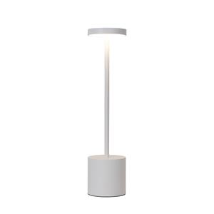 QAZQA Buiten tafellamp wit incl. LED en dimmer oplaadbaar - Dupont