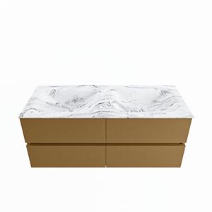 Mondiaz Vica Dlux badmeubel 120cm Oro - Cloud wastafel Glace dubbel - met 2 kraangaten