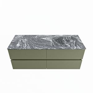 Mondiaz Vica Dlux badmeubel 130cm Army - Cloud wastafel Lava rechts - zonder kraangat