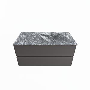 Mondiaz Vica Dlux badmeubel 100cm Dark grey - Cloud wastafel Lava rechts - met 1 kraangat