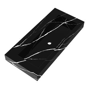 IChoice Artificial Marble wastafel 100x46cm - Nero Marquina - zonder kraangat