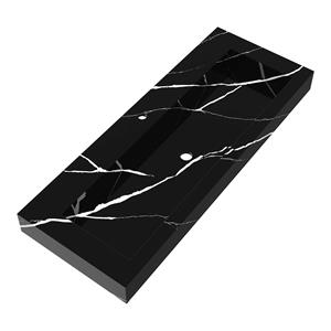 IChoice Artificial Marble wastafel 120x46cm - Nero Marquina - 1 kraangat