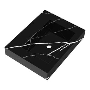 IChoice Artificial Marble wastafel 60x46cm - Nero Marquina - zonder kraangat