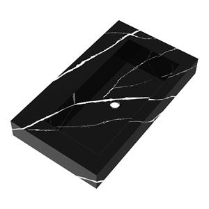 IChoice Artificial Marble wastafel 80x46cm - Nero Marquina - zonder kraangat