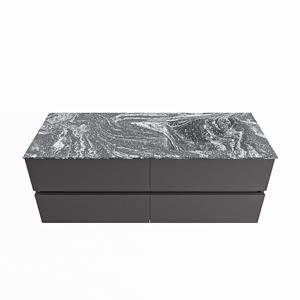 Mondiaz Vica Dlux badmeubel 130cm Dark grey - Cloud wastafel Lava rechts - zonder kraangat