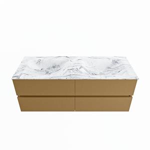 Mondiaz Vica Dlux badmeubel 130cm Oro - Cloud wastafel Glace dubbel - met 2 kraangaten