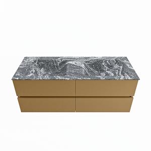 Mondiaz Vica Dlux badmeubel 130cm Oro - Cloud wastafel Lava dubbel - met 2 kraangaten