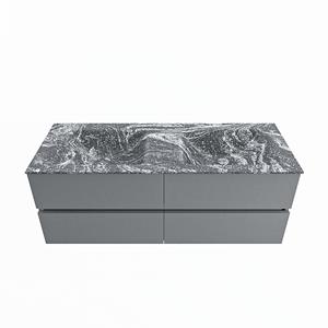 Mondiaz Vica Dlux badmeubel 130cm Plata - Cloud wastafel Lava dubbel - zonder kraangat