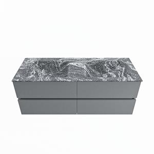 Mondiaz Vica Dlux badmeubel 130cm Plata - Cloud wastafel Lava dubbel - met 2 kraangaten