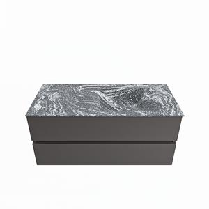 Mondiaz Vica Dlux badmeubel 110cm Dark grey - Cloud wastafel Lava rechts - zonder kraangat