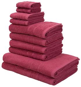 My Home Handtuch Set Inga, Set, 10 tlg., Walkfrottee, Handtücher mit feiner Bordüre, Handtuchset aus 100% Baumwolle