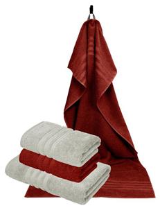 Lashuma Handtuch Set London, Frottee, (Set, 4-tlg), je 2x Badehandtuch 70x140 und Handtuch Baumwolle 50x100 Kombi: braun - grau