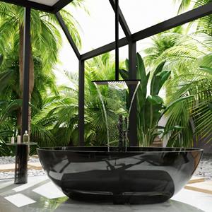 Mondiaz Cristal vrijstaand bad 180x85cm transparant black