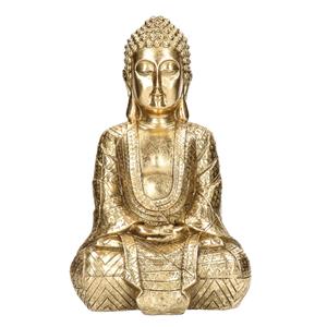 Deco by Boltze Home Deco Boeddha beeld in lotushouding goud 30 cm -