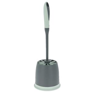 Merkloos Wc-borstel/toiletborstel met houder grijs/groen cm van kunststof -