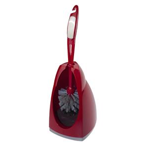Brumag Wc-borstel/toiletborstel met houder rood/grijs 41.5 cm van kunststof/RVS -