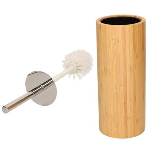 Items Toiletborstel bruin met houder van bamboe cm -