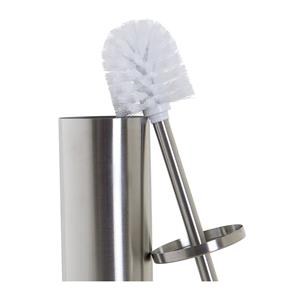 Items Toiletborstel zilver met houder van RVS cm -