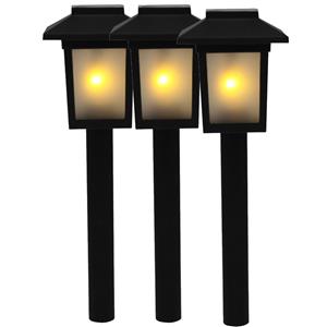 3x Tuinlamp fakkel / tuinverlichting met vlam effect 34,5 cm -