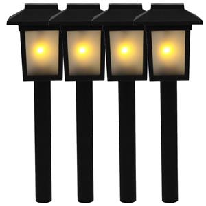 4x Tuinlamp fakkel / tuinverlichting met vlam effect 34,5 cm -