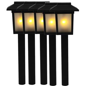 5x Tuinlamp fakkel / tuinverlichting met vlam effect 34,5 cm -
