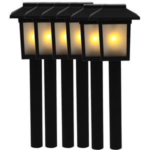 6x Tuinlamp fakkel / tuinverlichting met vlam effect 34,5 cm -