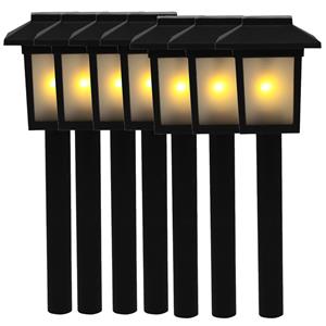 7x Tuinlamp fakkel / tuinverlichting met vlam effect 34,5 cm -