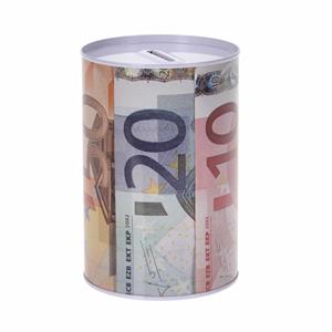 Merkloos Spaarpot euro biljetten rechtop 10 x 15 cm -