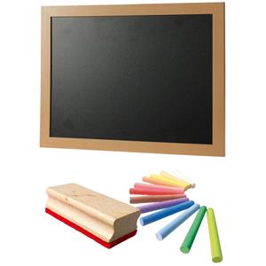 Tender Toys Schoolbord/krijtbord incl. 13 kleuren krijtjes met wisser 30 x cm -