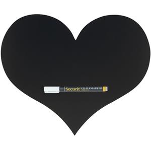 Securit Zwart hart krijtbord 36 cm inclusief stift -