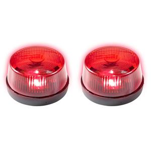 Widmann Set van 2x stuks rode politie LED zwaailampen/zwaailichten met sirene 7 cm -