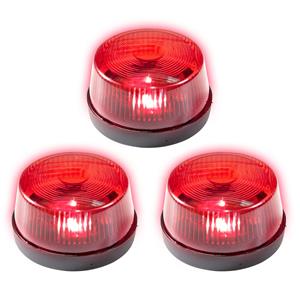Widmann Set van 3x stuks rode politie LED zwaailampen/zwaailichten met sirene 7 cm -