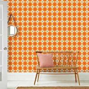 Praxis Seventies Fotobehang Print S723c4 Oranje Beige Bruin 186x270cm